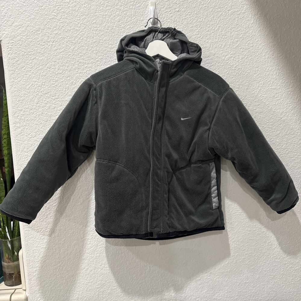 Nike Youth Boys Vintage Reversible Hooded Puffer Fleece Jacket Boys Large